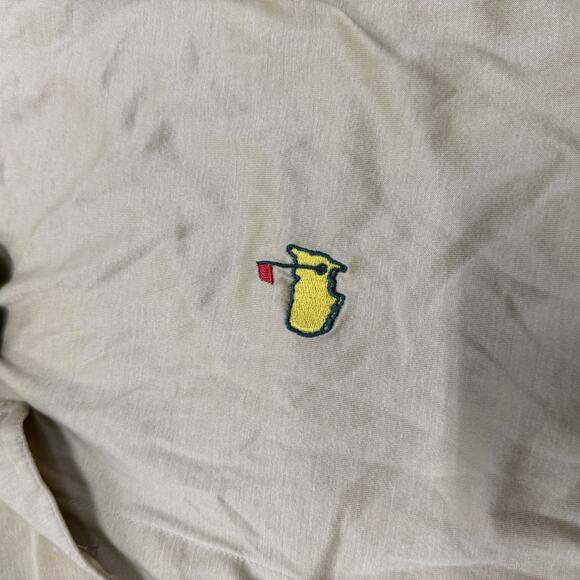 Masters Polo Shirt Mens Size M Gold Vintage Made In Italy Golfer Augusta Golf - Picture 2 of 7